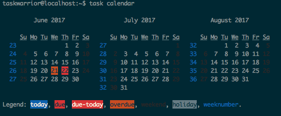 Task calendar