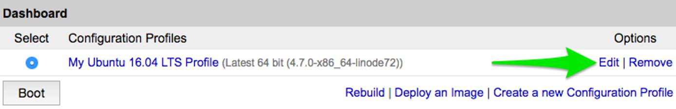 Select “Edit” to modify your Configuration Profile Select “Edit” to modify your Configuration Profile