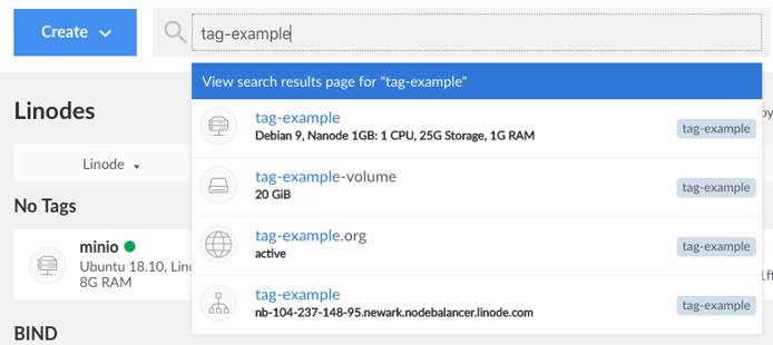 Cloud Manager tag search