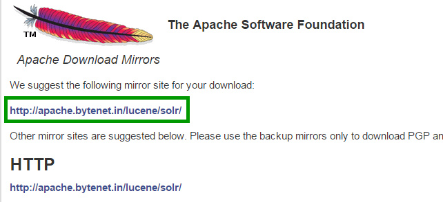 Selecting an Apache download mirror site