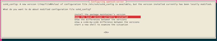 Configuring openssh-server message