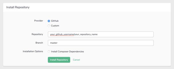 Git Repository Form