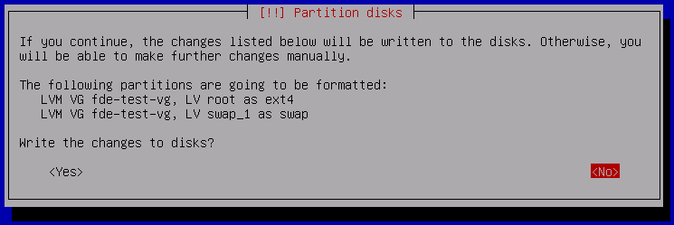 Debian 8 Write Partition Confirmation