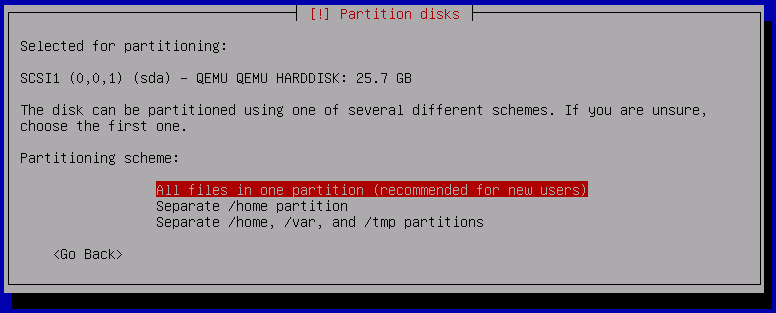 Debian 8 Partition Scheme