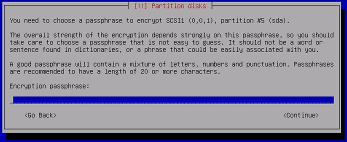 Debian 8 Encryption Passphrase