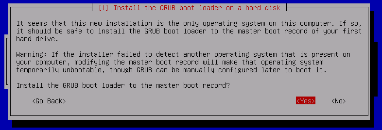 Debian 8 Grub Installation