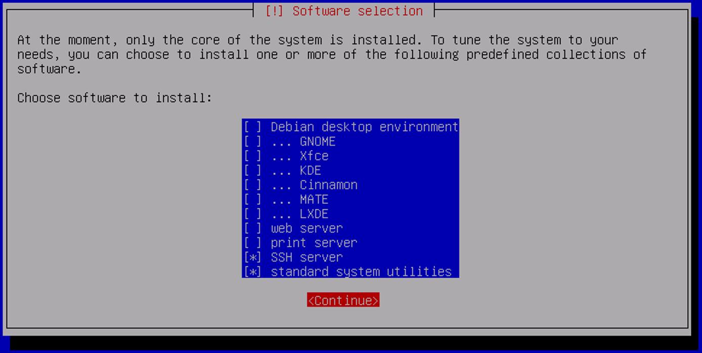 Debian 8 Software Selection