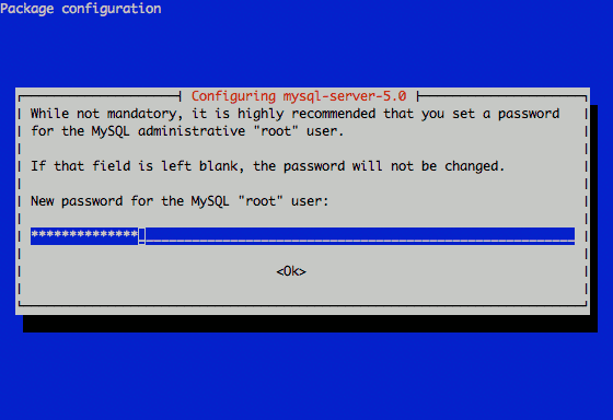 Setting the MySQL root password in Debian Lenny.
