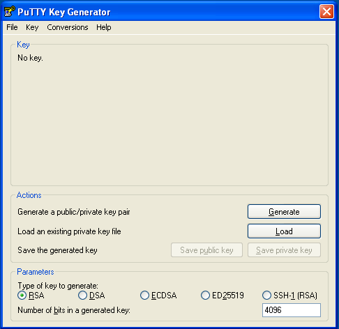 Generating the new public/private key pair.