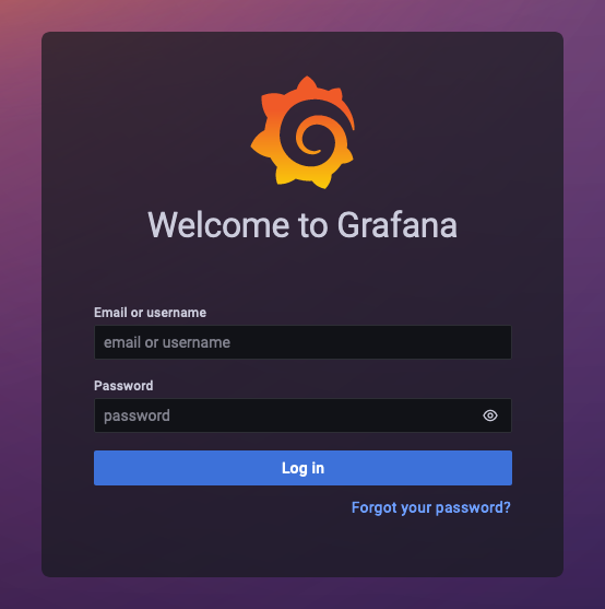 The Grafana interface accessed through the Nginx Proxy Manager reverse proxy