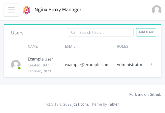 The Nginx Proxy Manager dashboard