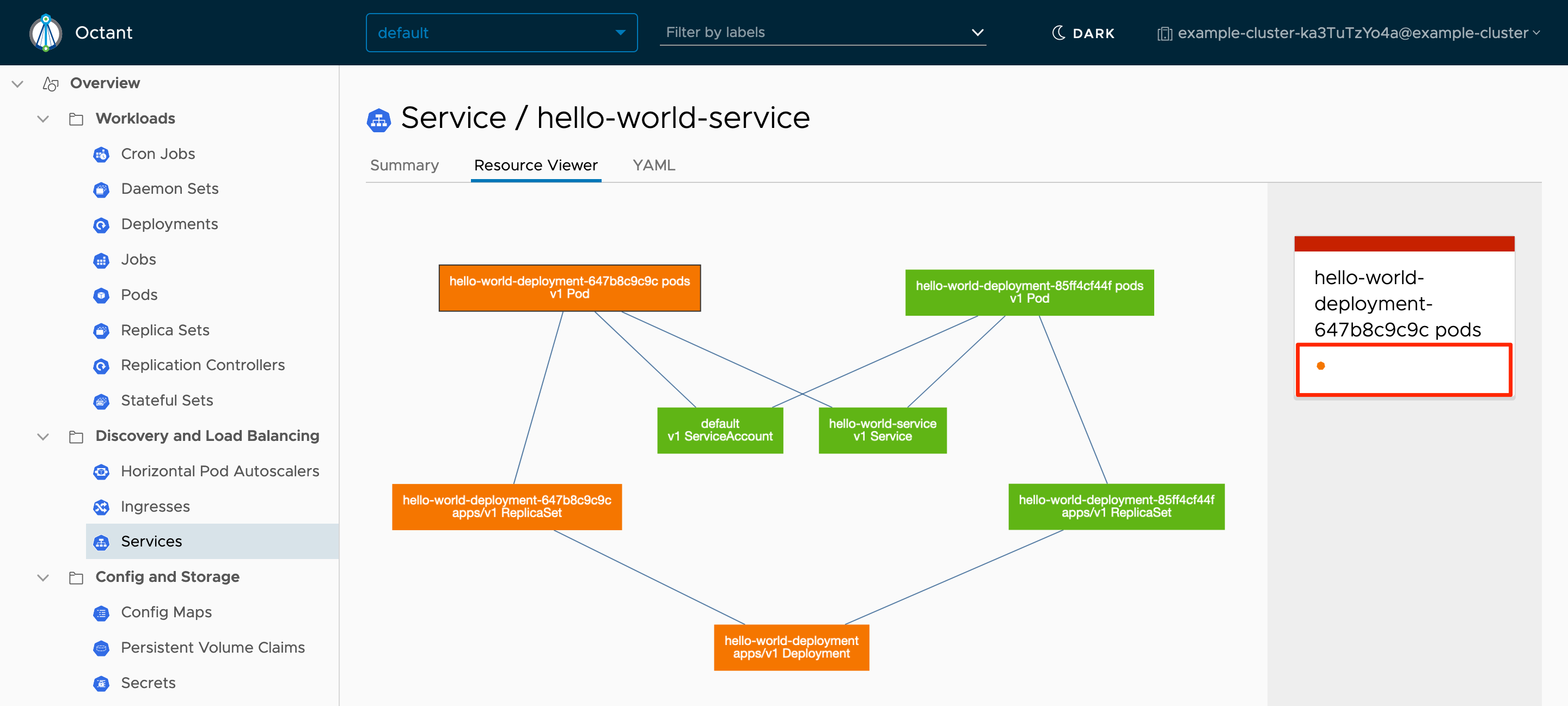 Octant Service Resource Viewer - Hello World 2.0