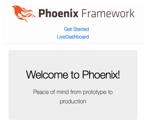 The default Phoenix application welcome page