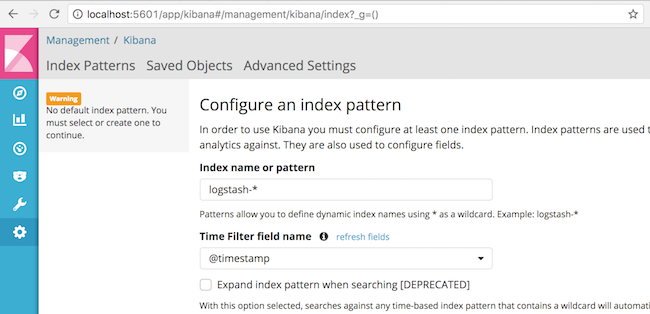 Kibana 5 Index Pattern Configuration