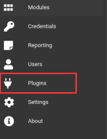 Starkiller UI - plugins option highlighted