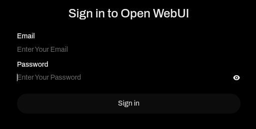 Open WebUI Login Page Open WebUI Login Page