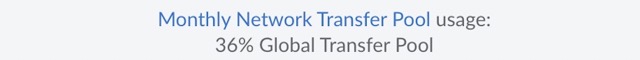Screenshot of Monthly Network Transfer Pool Percentage Used