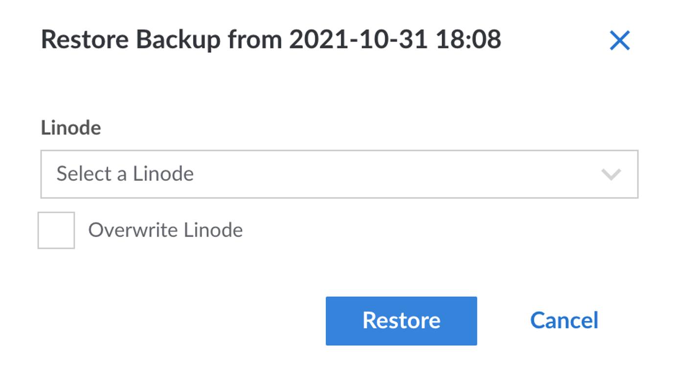 Select the Compute Instance you would like to restore your backup to