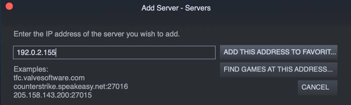 Add your server to your list of favorite servers.
