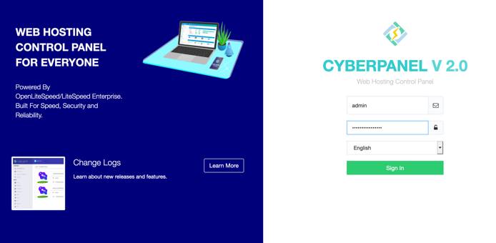 Log into your CyberPanel