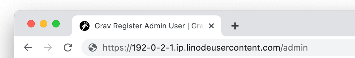 Screenshot of the URL bar with the Grav URL