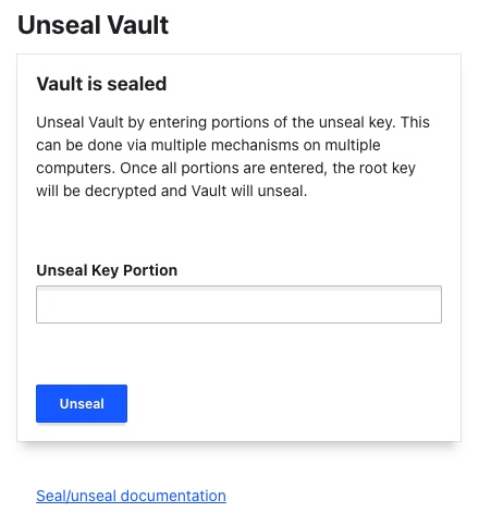 Screenshot of the Vault web UI