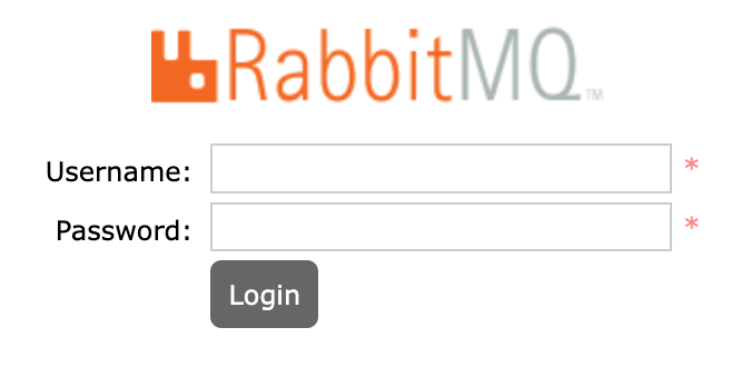 Screenshot of the RabbitMQ Login page