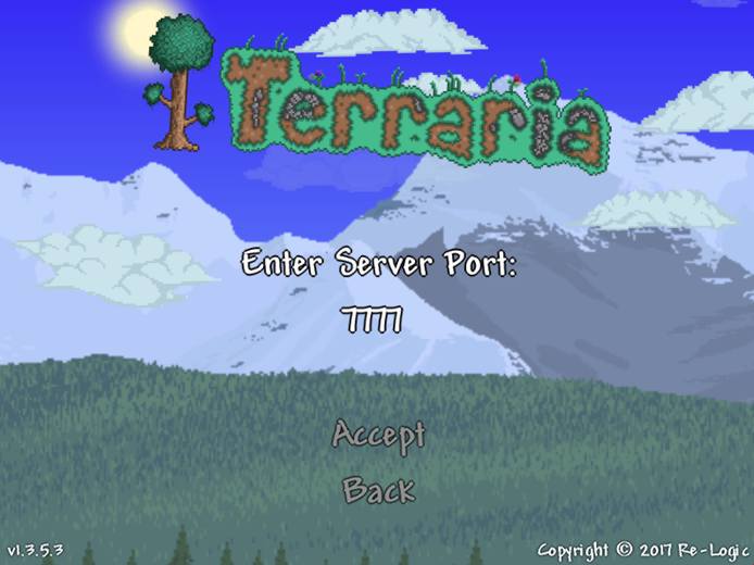 Enter the Terraria server&rsquo;s port