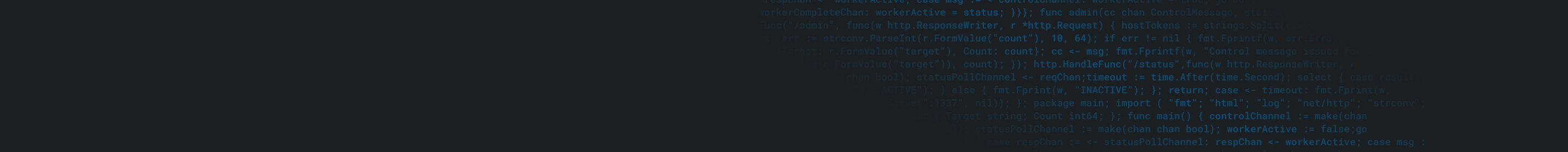 Dark background with blue code overlay