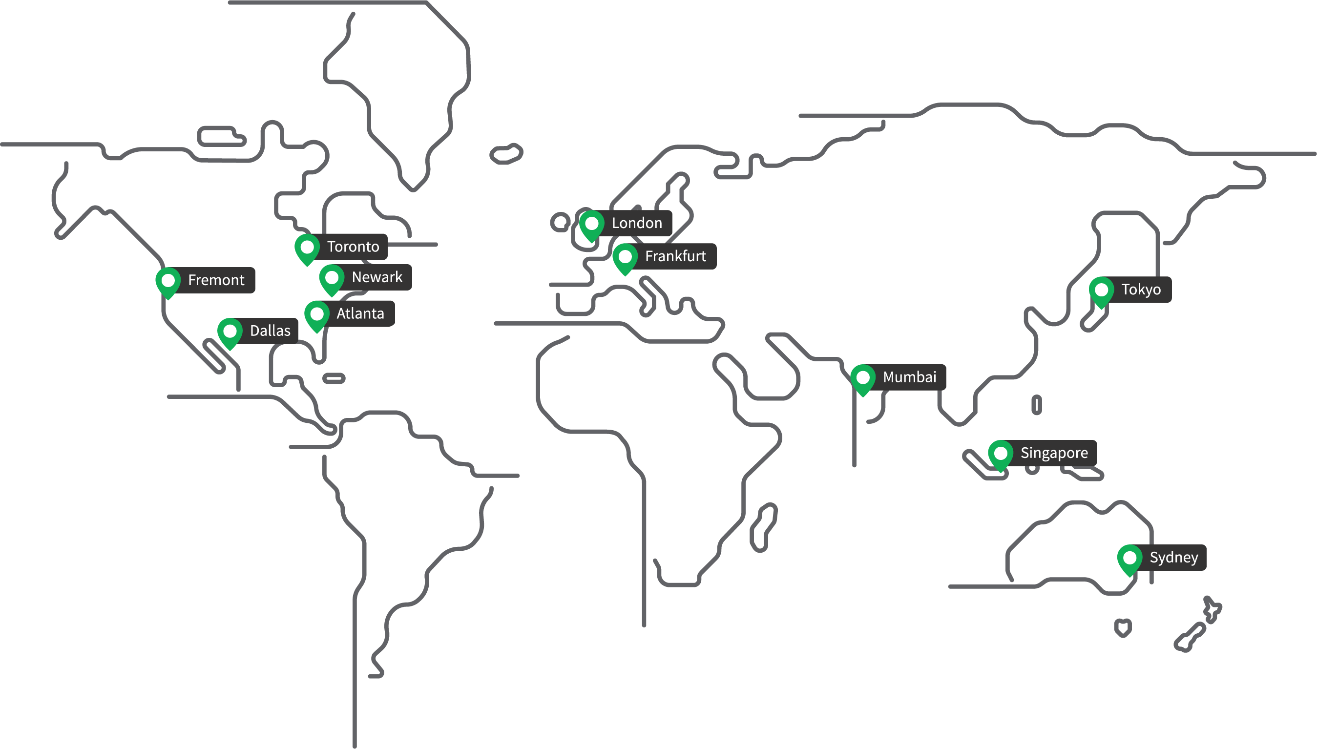 Linode Data Center Map