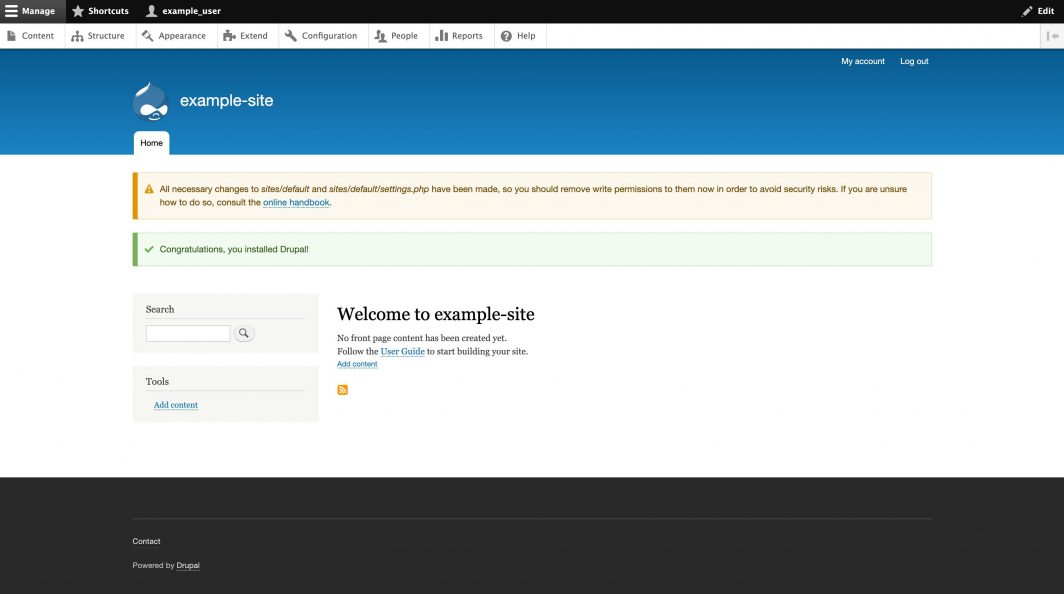 Screenshot of Drupal admin panel