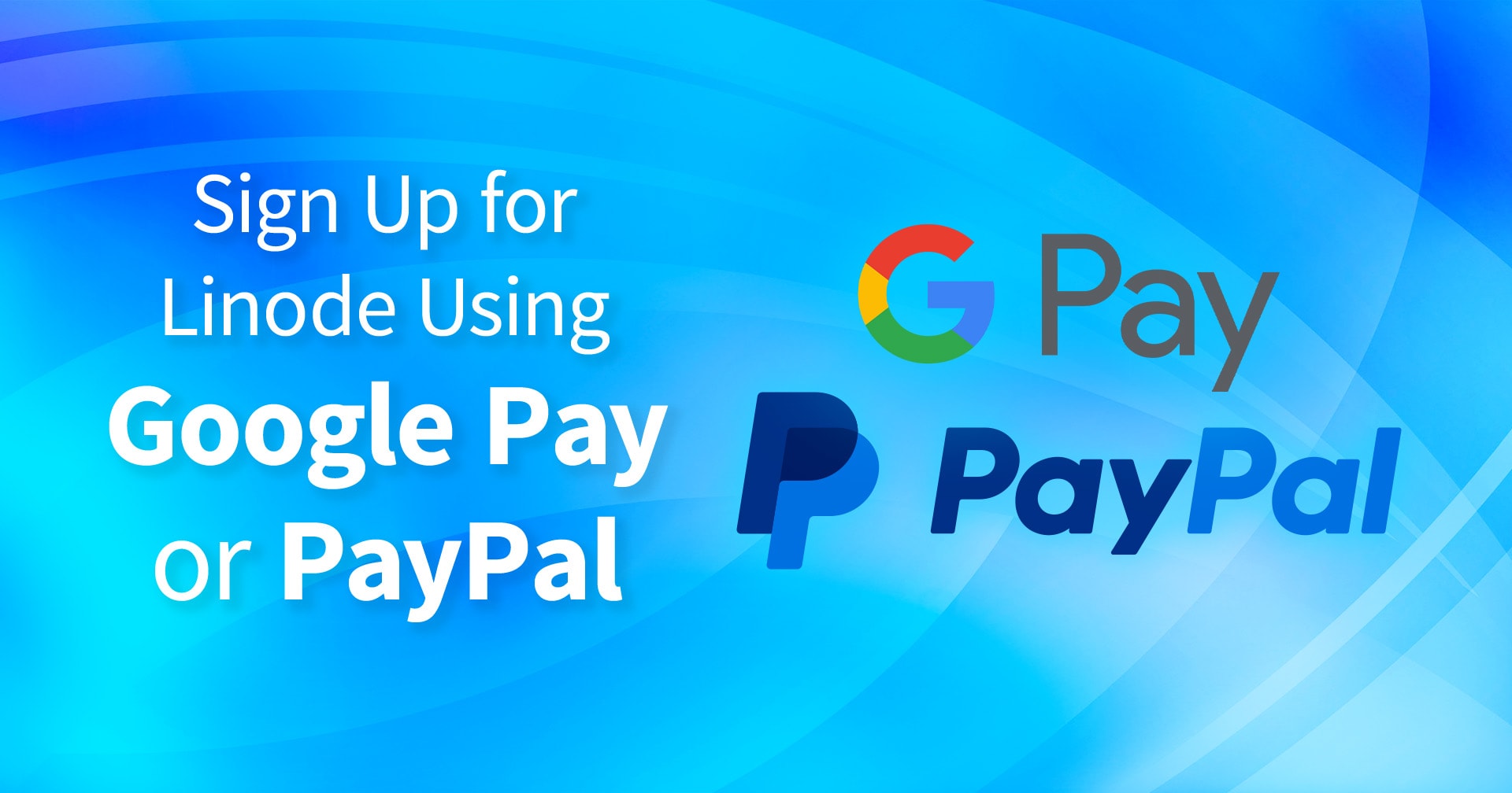Anmeldung für Linode mit Google-Pay oder PayPal