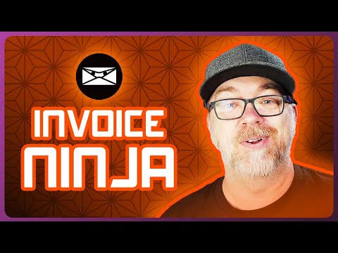 L'image montre David Burgess de la chaîne YouTube DBTech avec le texte Invoice Ninja.