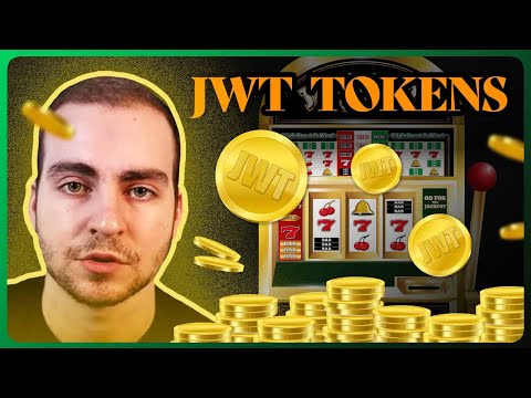 Tim from Tech with Tim and the text JWT Tokens featured as different coins.
