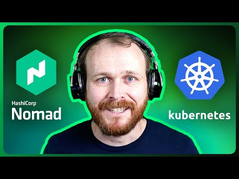 Image of Sid Palas in center with the logos for HashICorp Nomad to left and Kubernetes to the right.