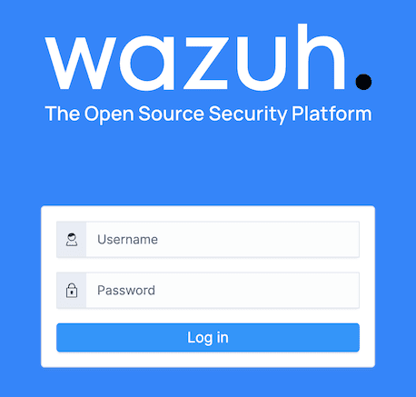 Schermata di login di Wazuh